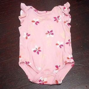 Tropical Floral onesie with ruffle sleeves